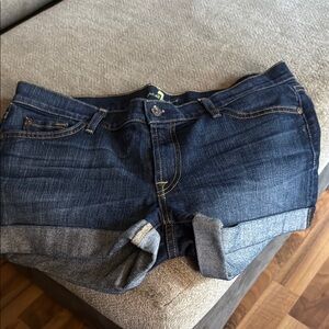 7 For All Mankind Dark Blue Jean Shorts